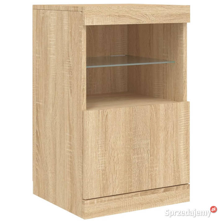 Szafka z oświetleniem LED dąb sonoma 164x37x67 Meble mazowieckie