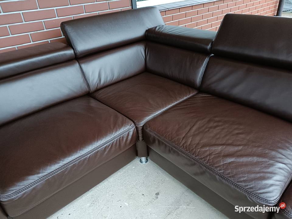 Sprzedam narożnik ze skóry Komplety wypoczynkowe Konin