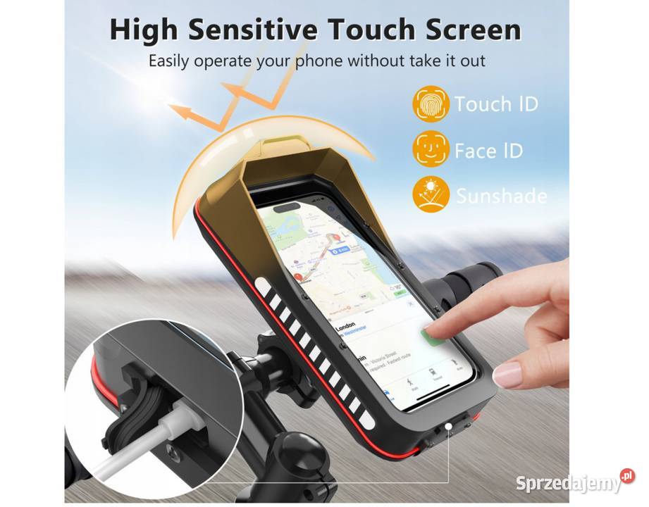 UCHWYT WODOODPORNY NA TELEFON GPS NA KIEROWNICĘ Sosnowiec