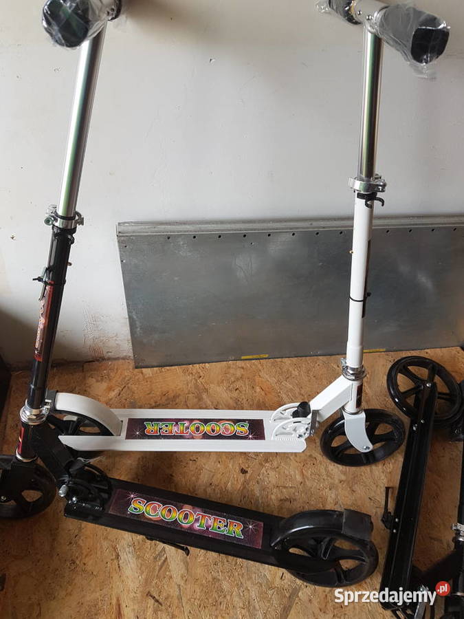 Hulajnoga duża SCOOTER Duże Koła Czarna biała Głogowa