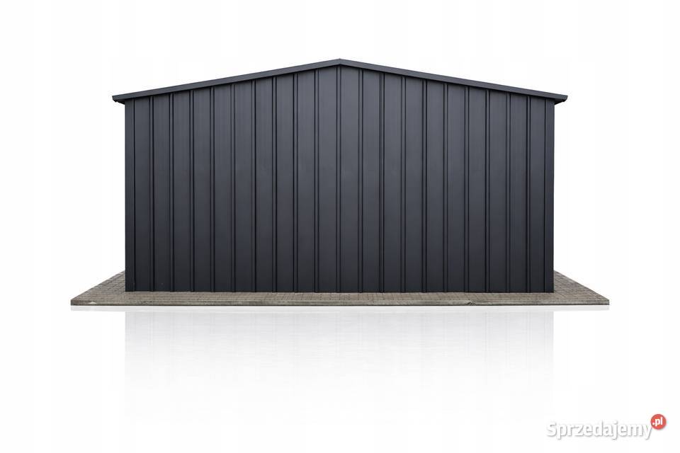 Garaż blaszany 4x6 na rąbek grafitowy dach Jodłownik