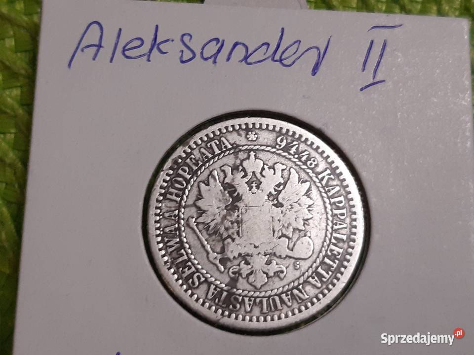 moneta srebrna Finlandii okres okupacji Łomża