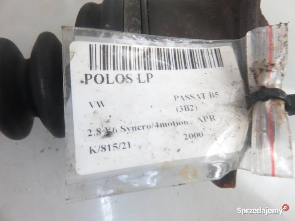 PÓŁOŚ LEWA PRZEDNIA VW PASSAT B5 28 V6 osobowe