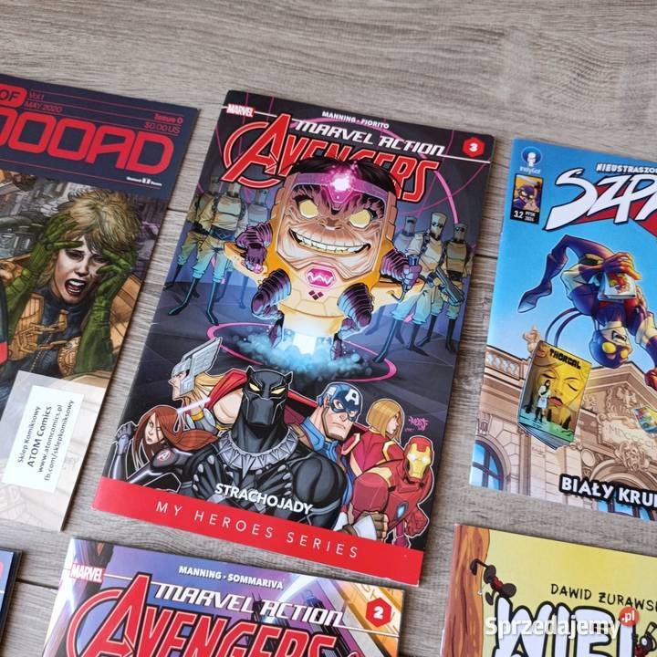 kolekcja różnych komiksów wydanych w Polsce
