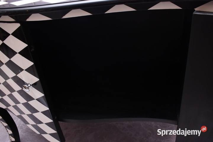 Królewska Biało Czarna Komoda Vintage Szafa Kraków