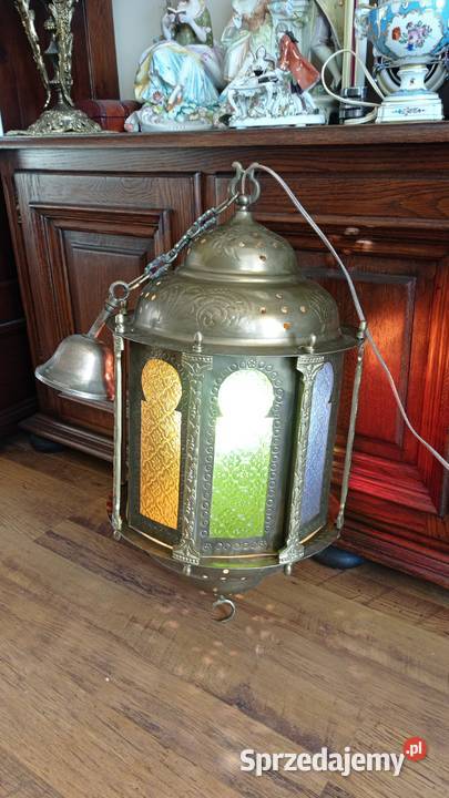 Mosiężna lampa witrażowa kujawsko-pomorskie Włocławek