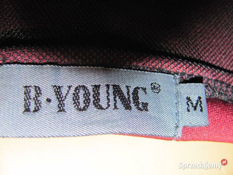 sukienka z siateczką czarną bordowa B YOUNG r M czerwony Spódnice i sukienki