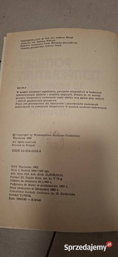 Pomiary temperatury w silnikach 1 wydanie niski Łęczyca