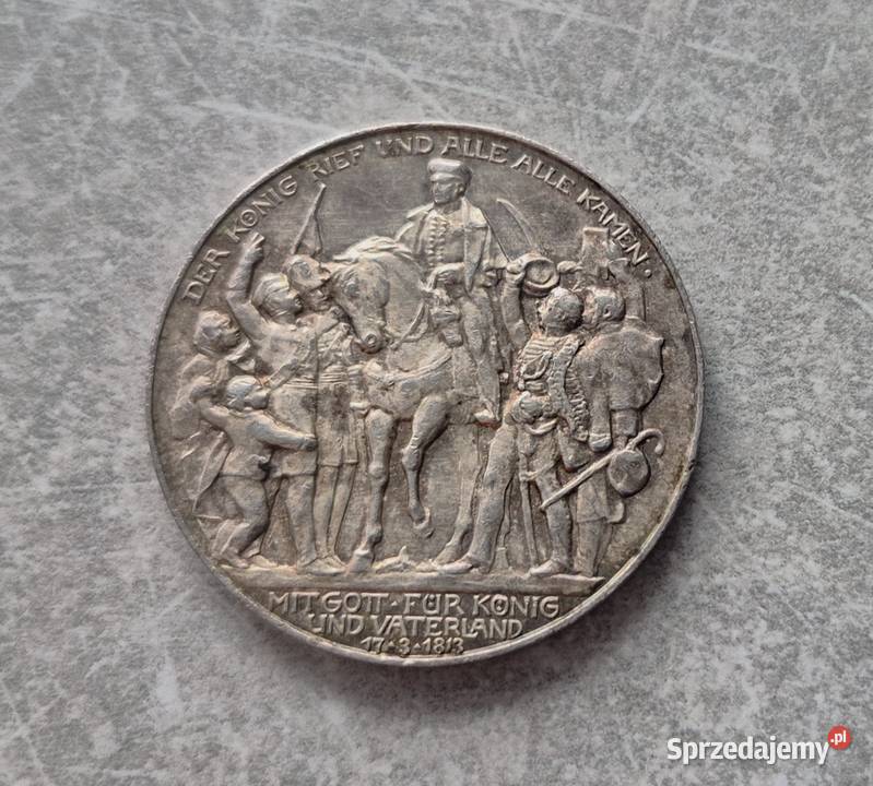 78 NIEMCY PRUSY srebro 3 Marki 1913 r Wola Kruszyńska