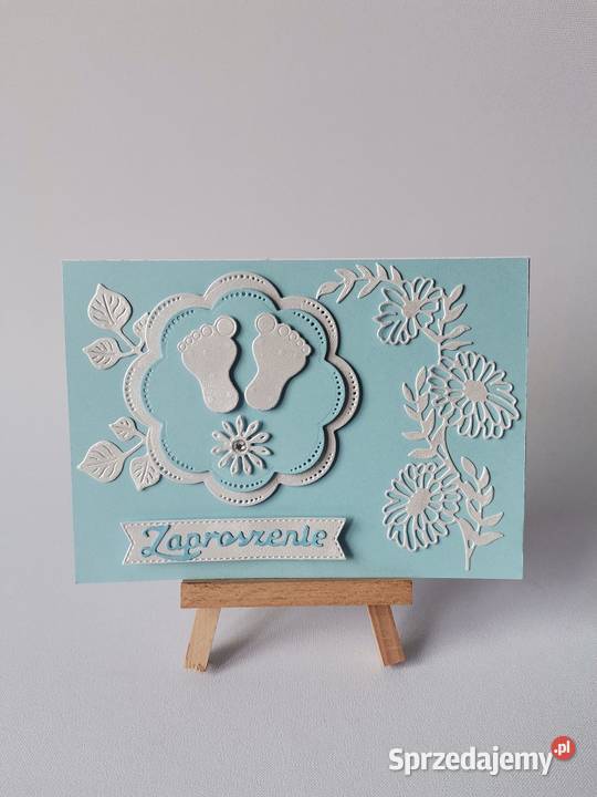 ZAPROSZENIA CHRZEST ŚWIĘTY STOPKI W SERWETCE C6 Poznań