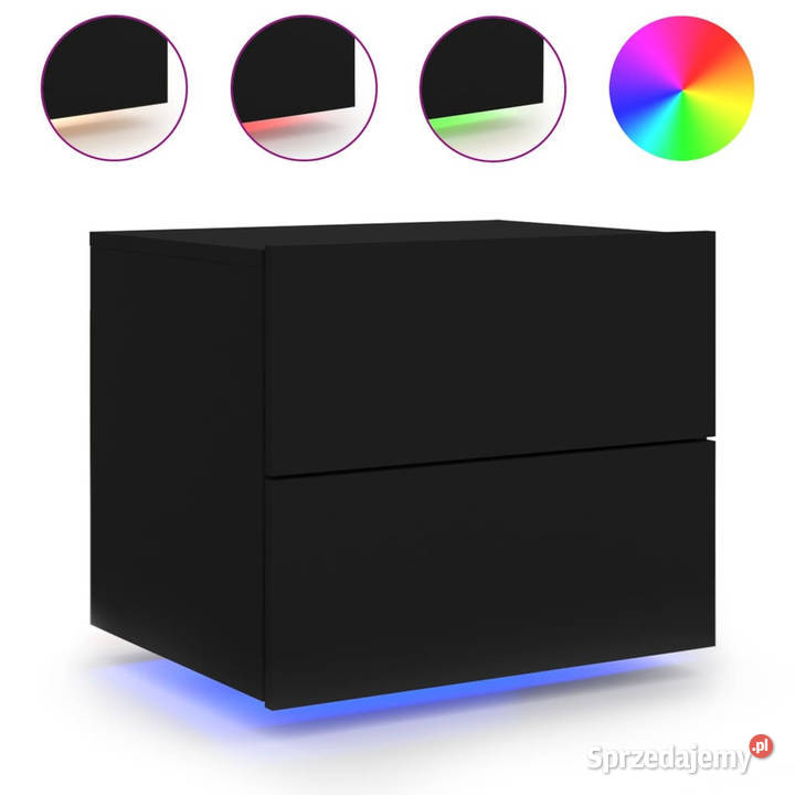 Wiszące szafki nocne z LED 2 czarne WM836815 Nocne Warszawa sprzedam
