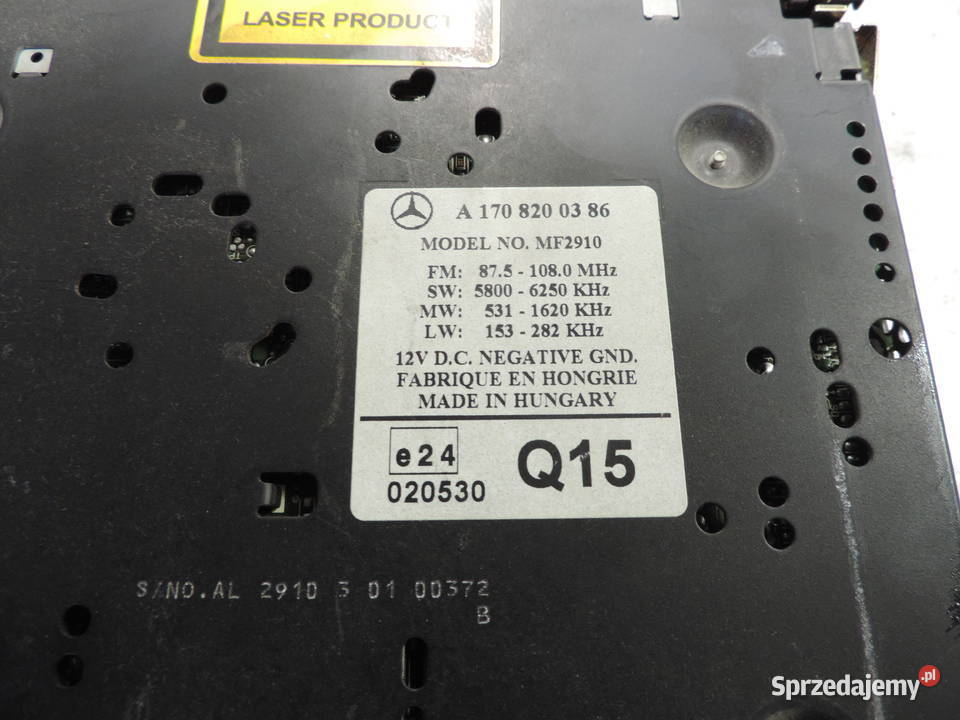 MERCEDES EKLASA W210 RADIO CD A1708200386 Nowy Sącz sprzedam