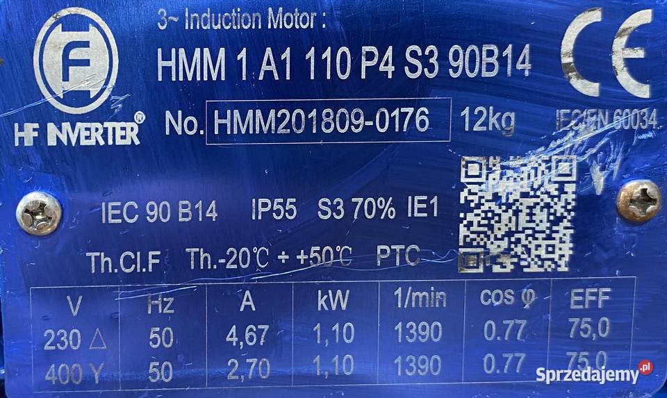 motoreduktor przekładnia 11kW 46obr 3fazowy kujawsko-pomorskie