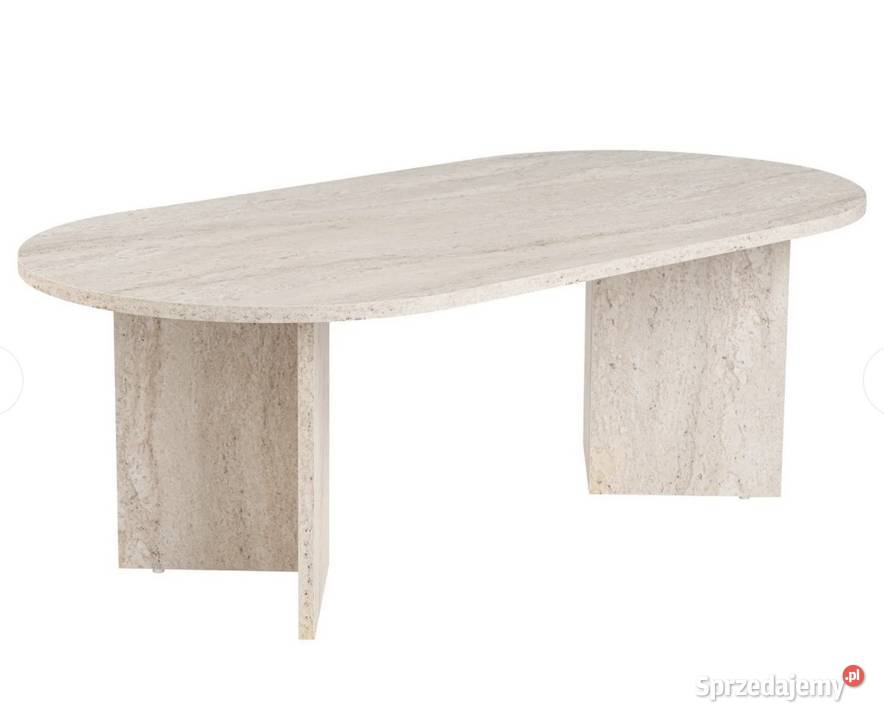 Stolik kawowy Sable owalny blat 119x60 trawertyn Kraków