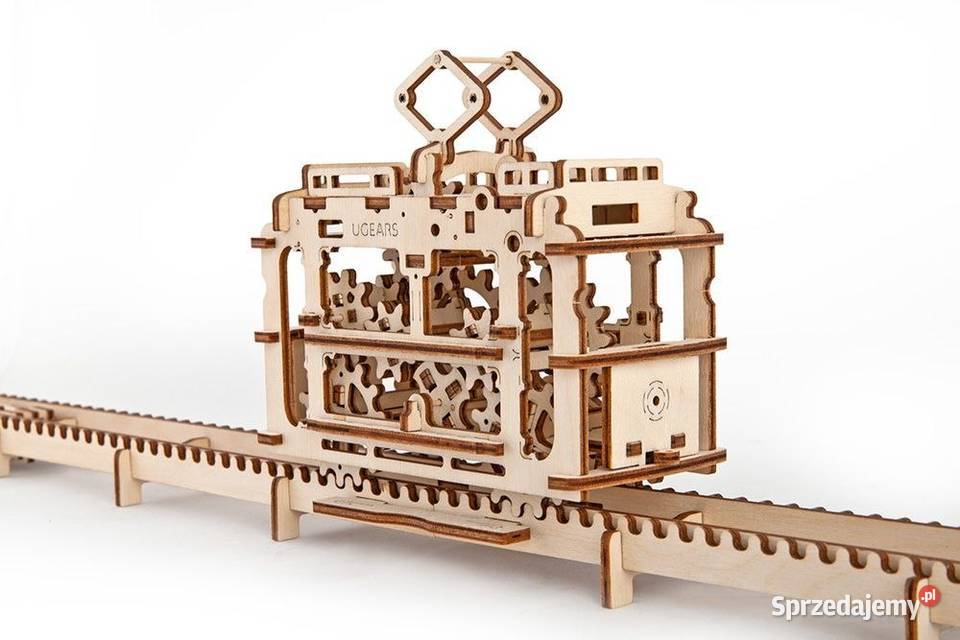 TRAMWAJ na szynach Model mechaniczny do