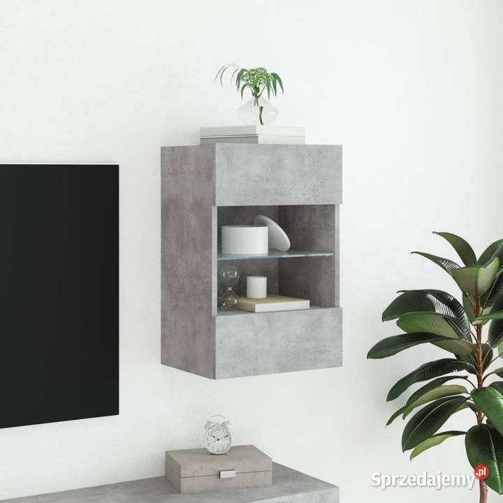 Ścienna szafka TV z LED szarość betonu 40x30x605 Warszawa sprzedam