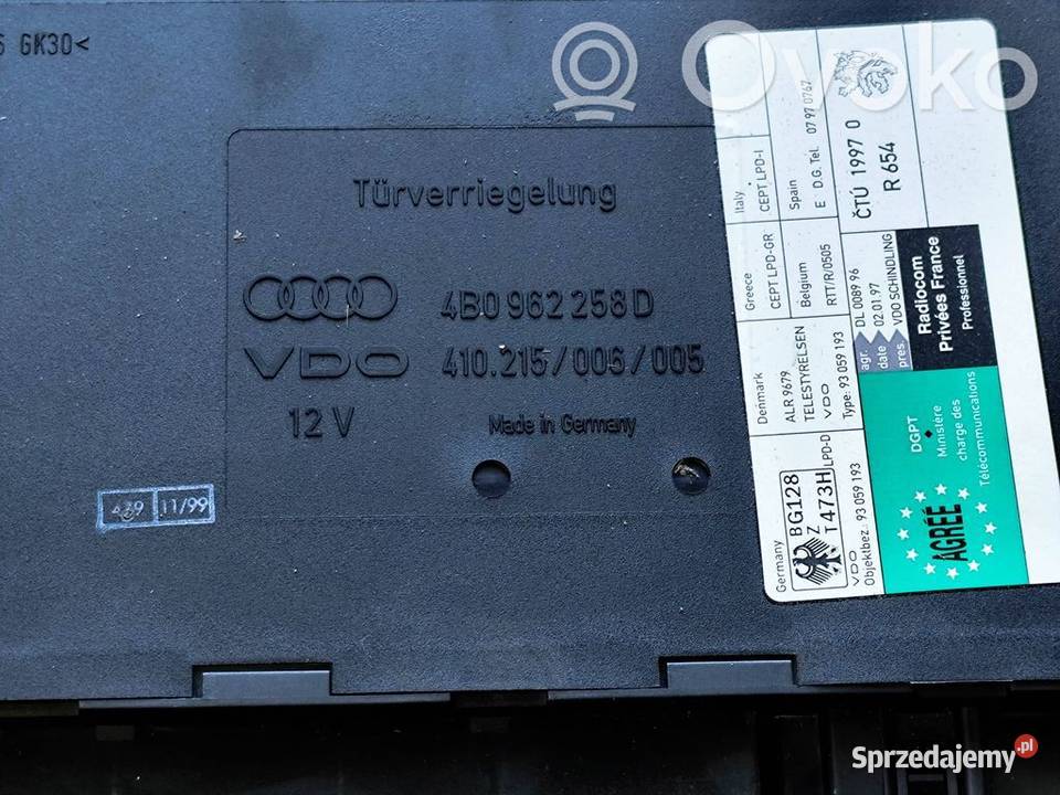 Audi A6 S6 C5 Avant Allroad STEROWNIK MODUŁ Czujniki i sterowniki wielkopolskie