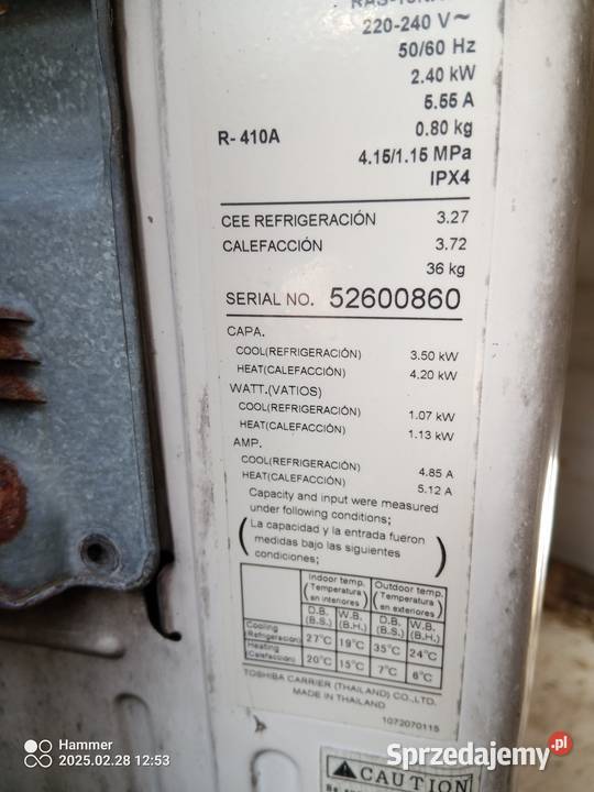 klimatyzatory używane z demontażu różne Wręczyca Wielka