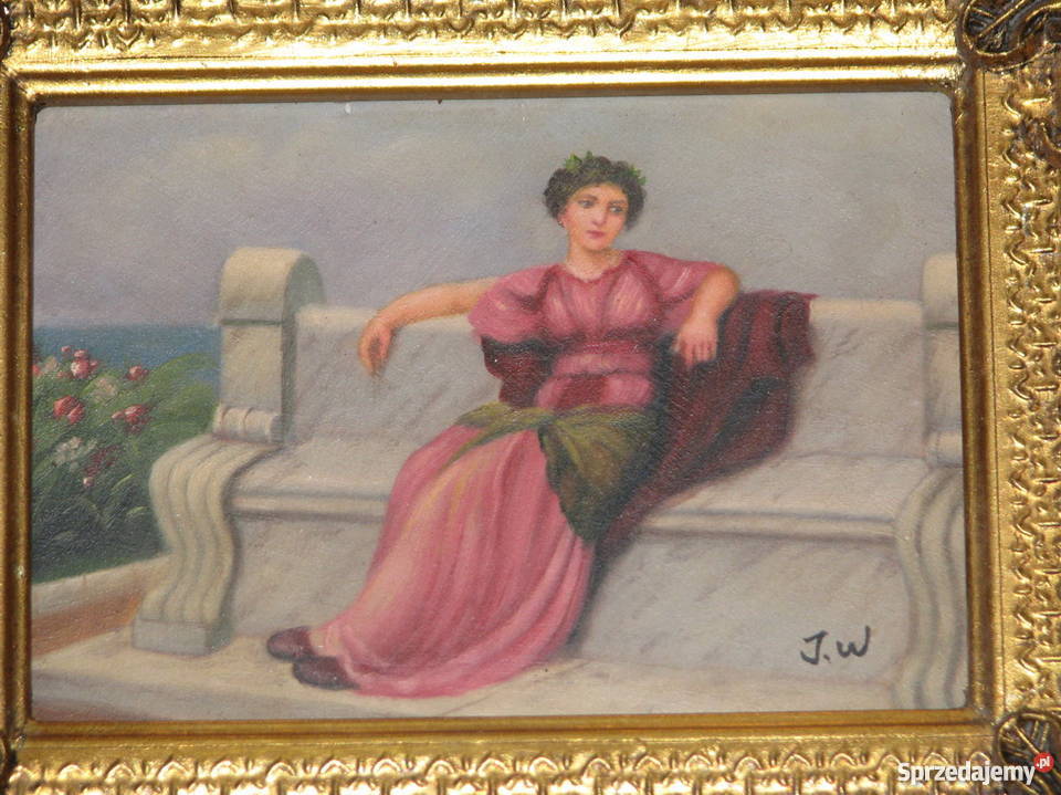 Obraz na drewnie bogini grecka złota rama Kraków