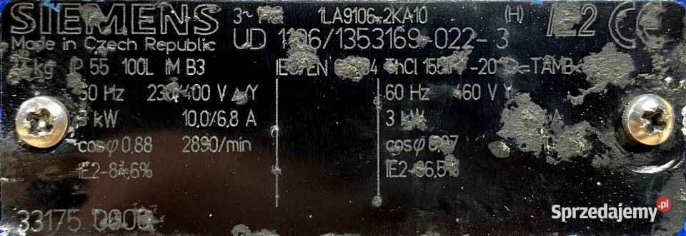 silnik elektryczny 3kW 2890obr 3fazowy SIEMENS Pigża sprzedam