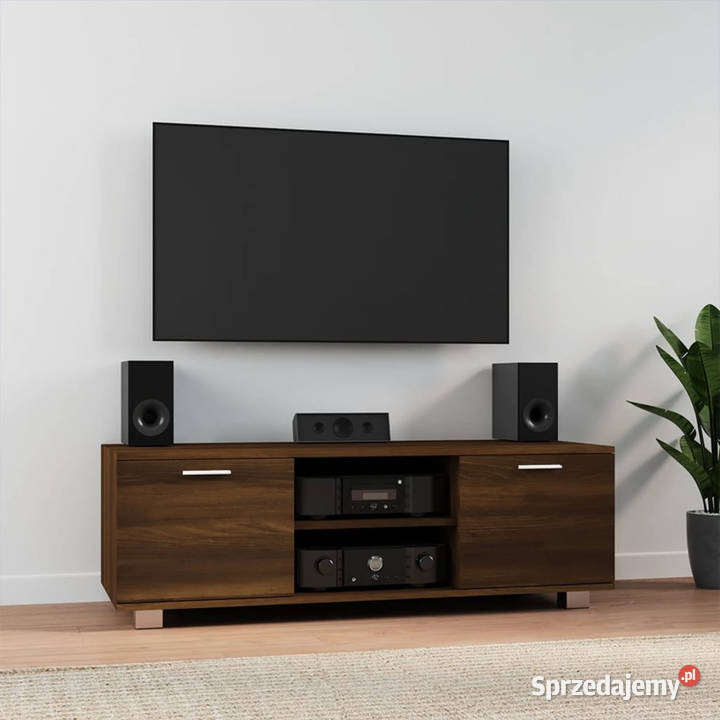 Szafka pod telewizor brązowy dąb 120x405x35