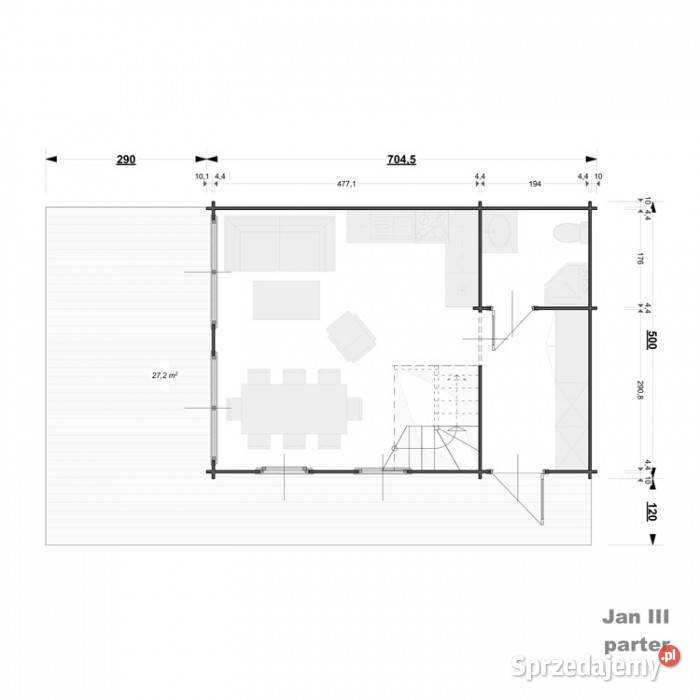 Drewniany domek całoroczny Jan III 65 27 m2 Mrągowo sprzedam