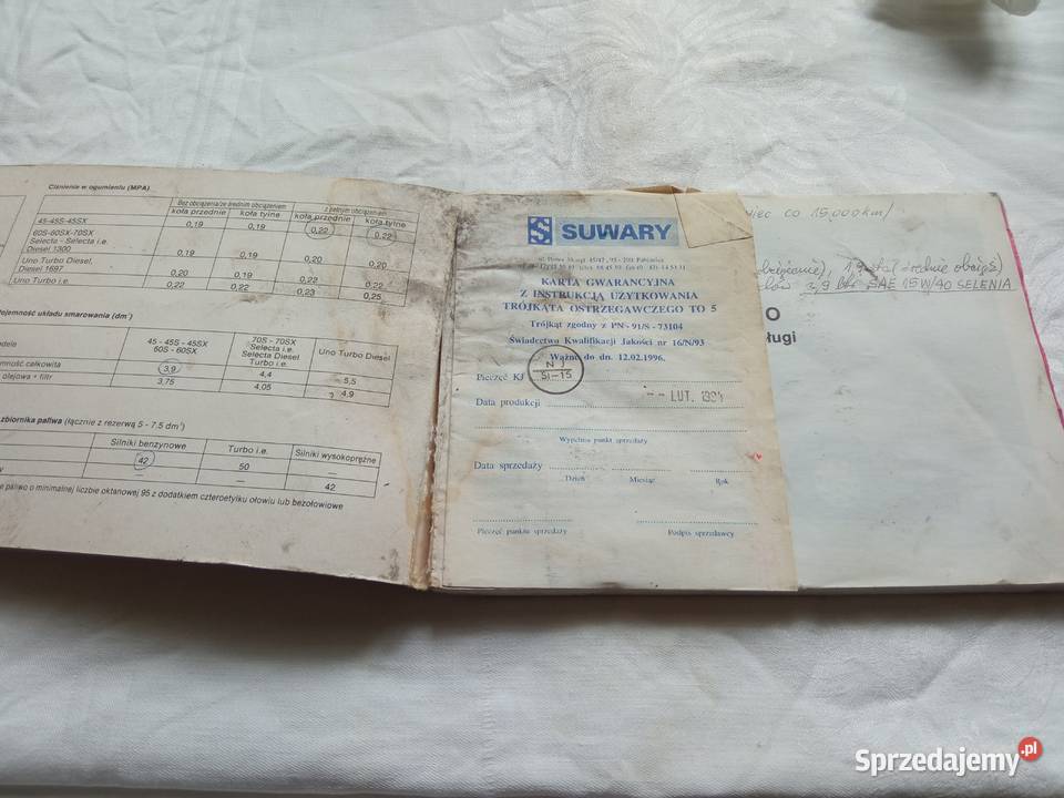 Instrukcja obsługi Fiat Uno plus karta Książki naukowe i popularnonaukowe Kultura i Rozrywka sprzedam