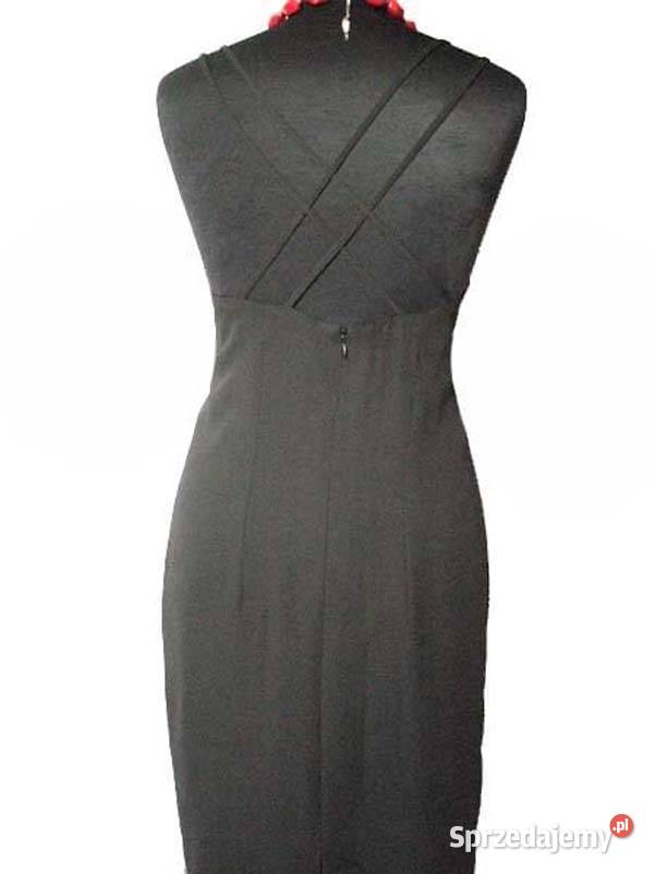 Sukienka czarna elegancka ramiączka 40 L biust Spódnice i sukienki