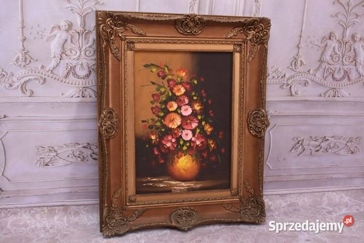 Obraz na Płótnie Kolorowe Kwiaty w Wazonie Złota Kraków sprzedam