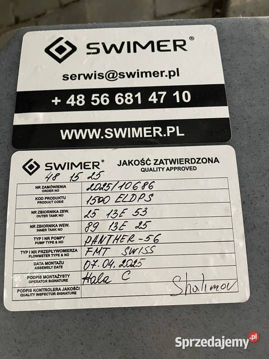 Zbiornik Swimmer 1500l dwupłaszczowy nowy Lubraniec