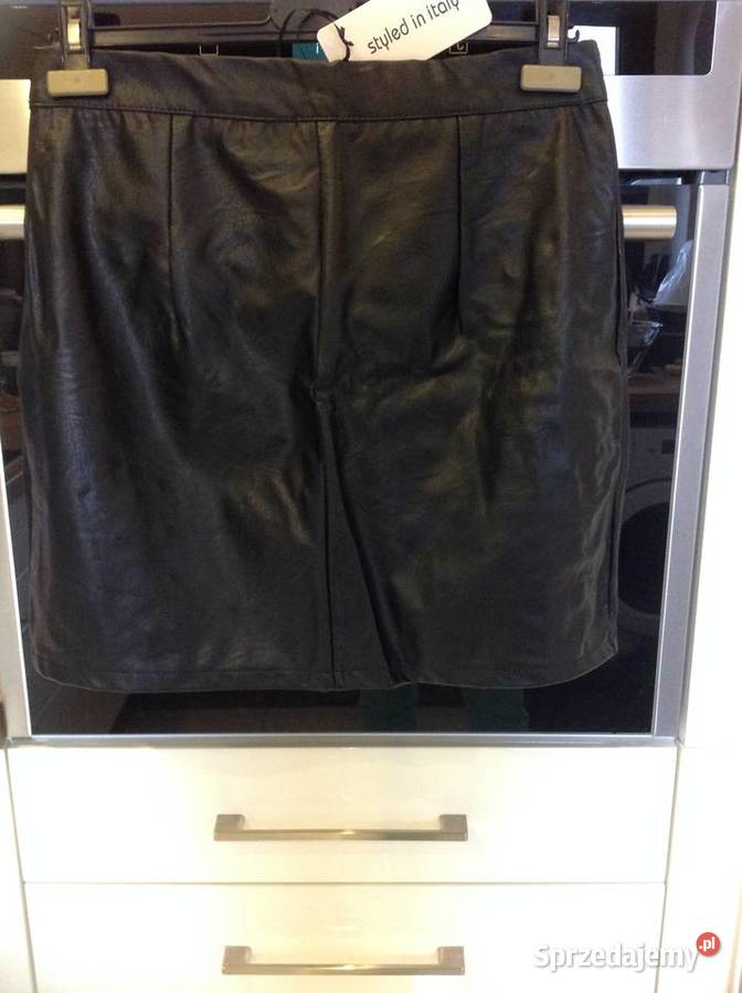 Spódnica Czarna Mini Skórzana Damska L napy NOWA Nowa Sól
