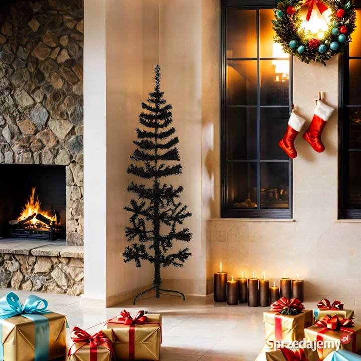 vidaXL Smukła choinka połówka ze stojakiem Warszawa sprzedam