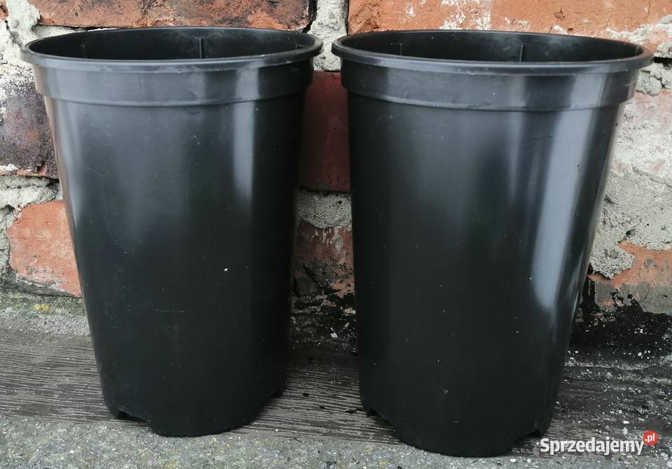 Doniczki wysokie czarne produkcyjne 14 2L do róż Wyposażenie wnętrz Siewierz