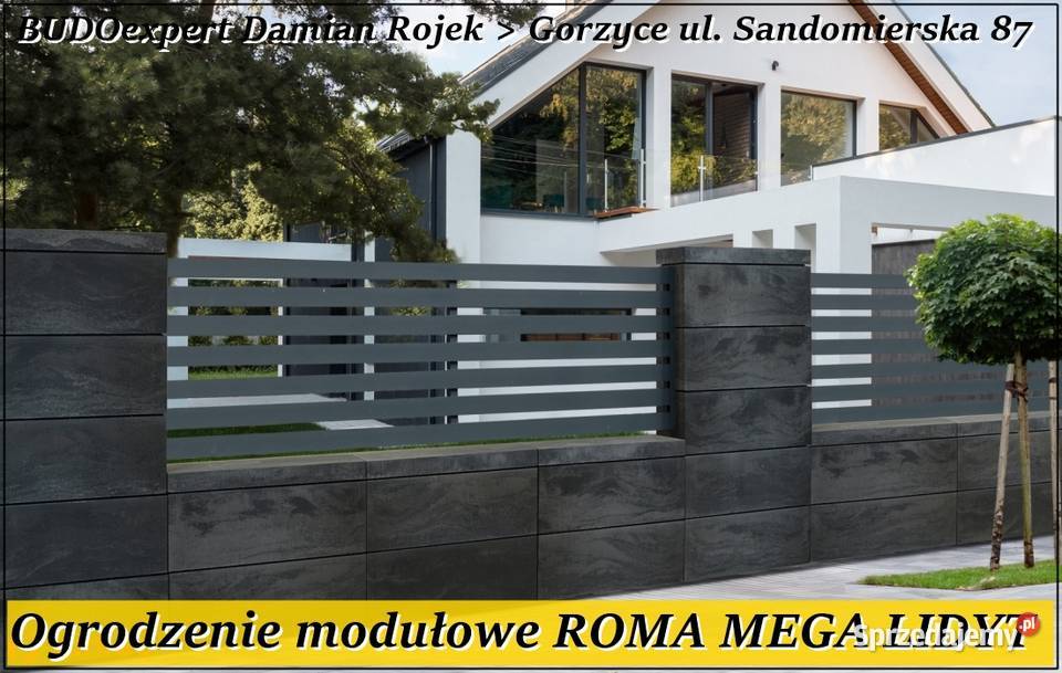 Nowoczesny bloczek na ogrodzenie Joniec ROMA
