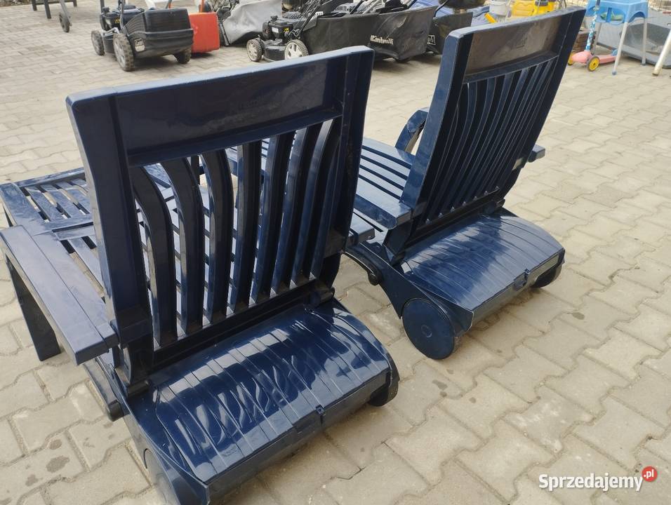 Leżaki ogrodowe plastikowe basenowe granatowe tworzywo sztuczne Leżaki i leżanki wielkopolskie Szamotuły
