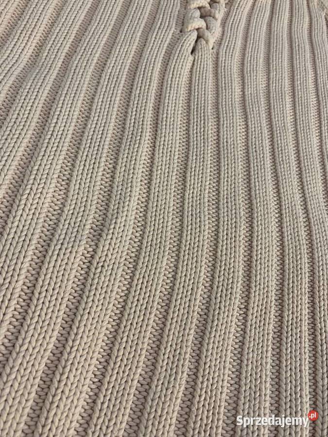 Sweter bluza z kapturem ciepły pleciony z Jasło