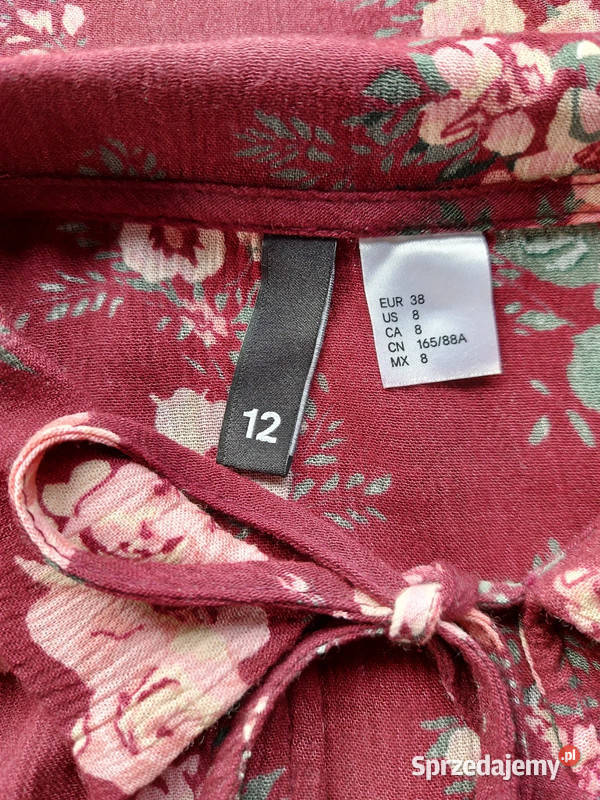 Bordowa koszula bluzka damska kwiatowy wzór łódzkie