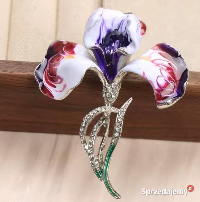 Piękna elegancka broszka kwiat orchidei Broszki podlaskie Białystok