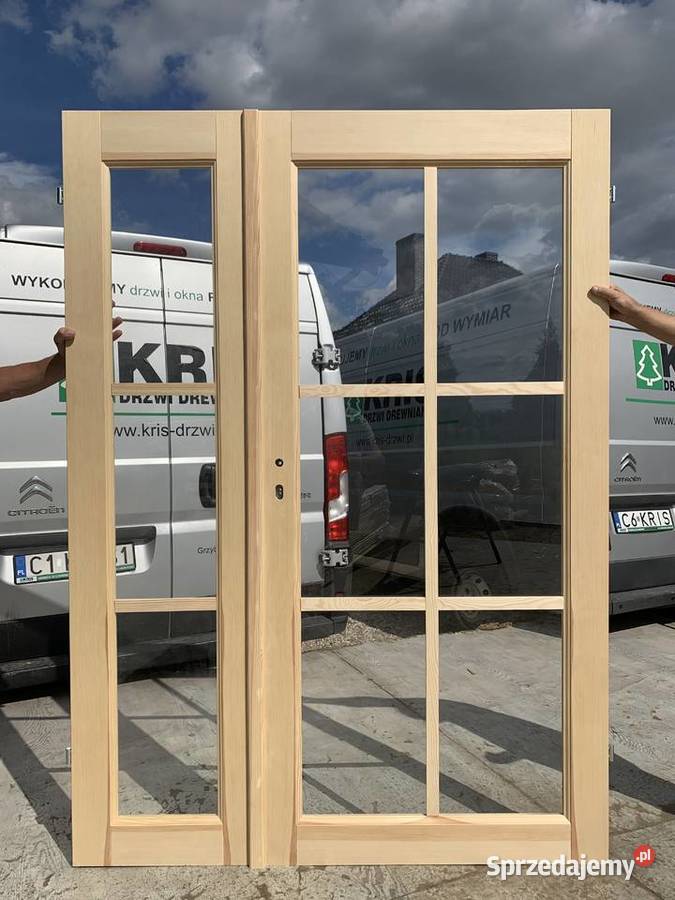DRZWI DREWNIANE DWUSKRZYDŁOWE FRANCUSKIE szpros kujawsko-pomorskie Bobrowo