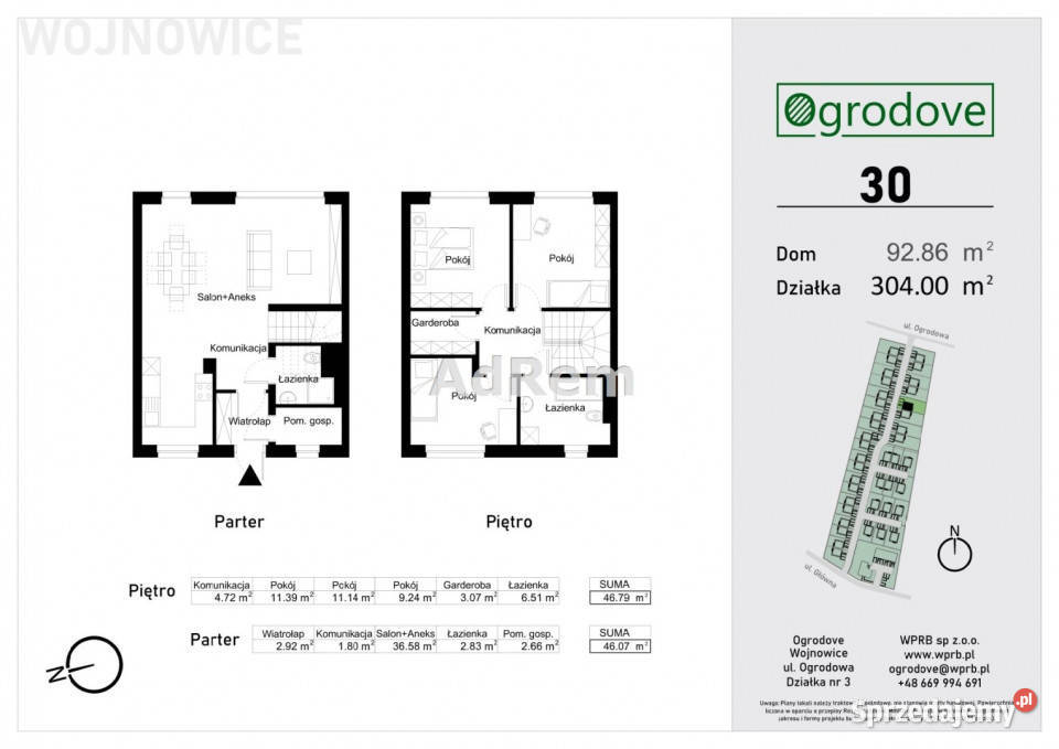 sprzedaży domu bliźniaka Czernica Ogrodowa 9286 sprzedam