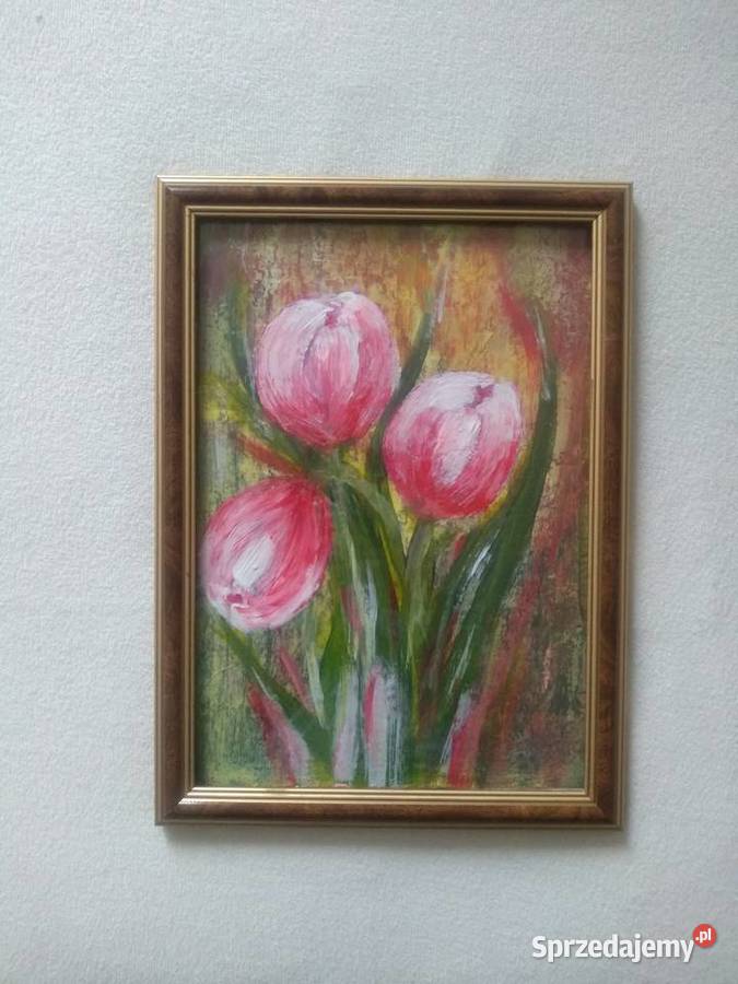 Tulipany obraz akrylowy na płótnie Malarstwo Dębica