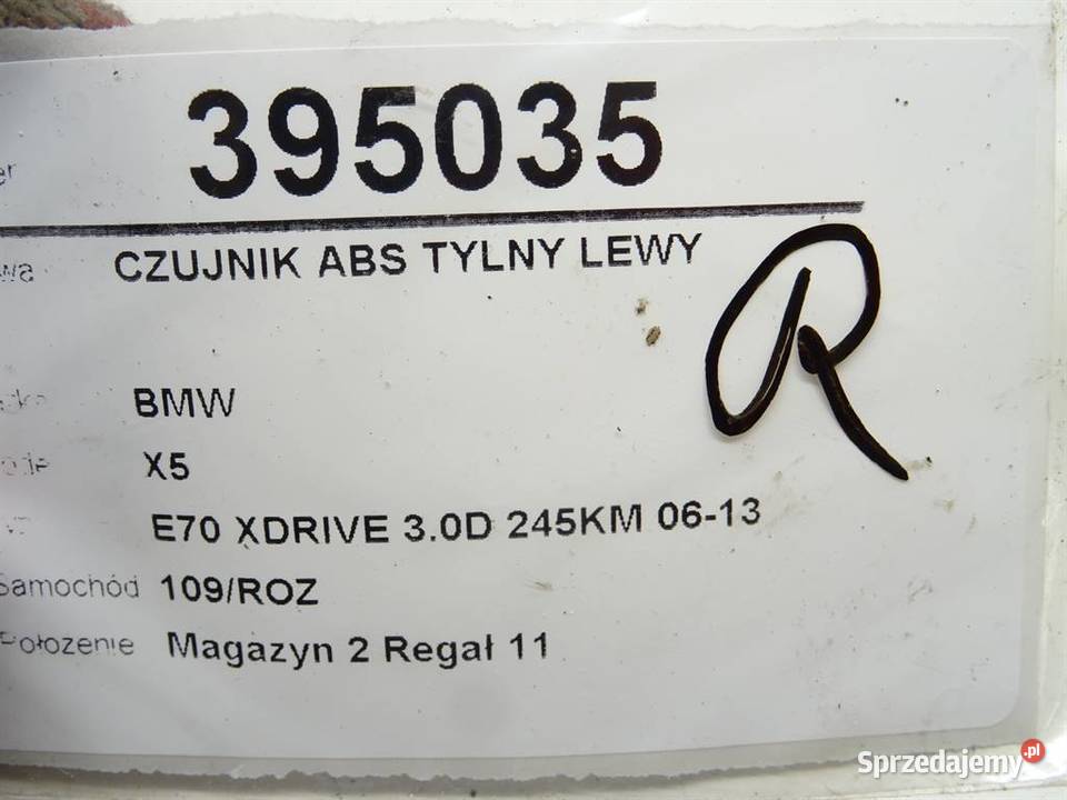 CZUJNIK ABS TYLNY LEWY BMW E70 0613 ABSENSOR osobowe