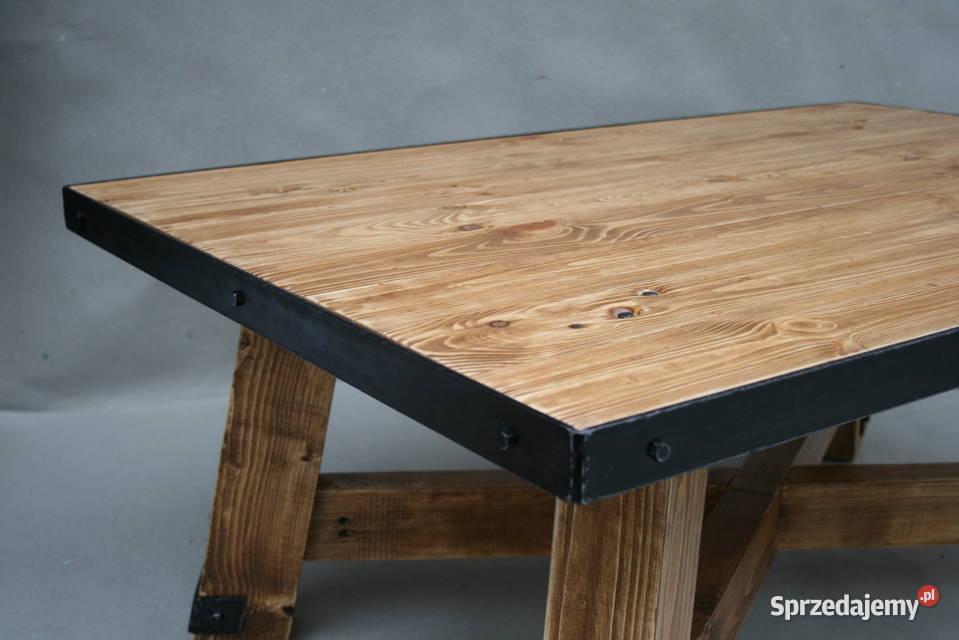 stolik kawowy rustykalny ława lite drewno kuta Stoły, krzesła, biurka Mielec