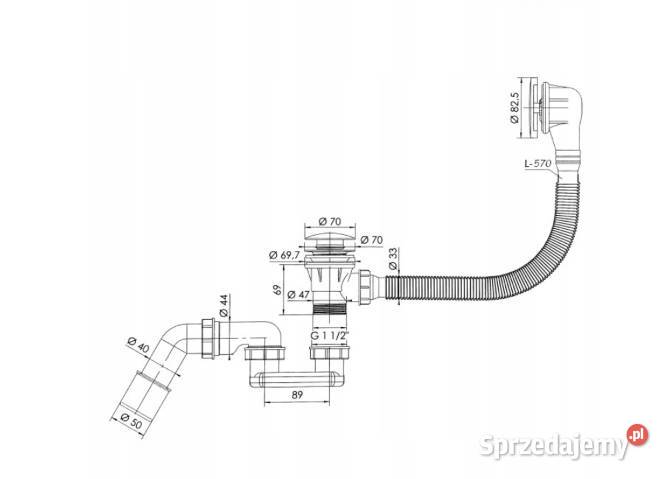 Syfon wannowy klik klak złoty Gorlice