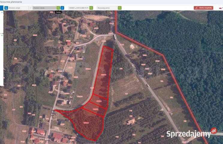 sprzedaży gruntu 17500m2 RudyRysie Rudy-Rysie