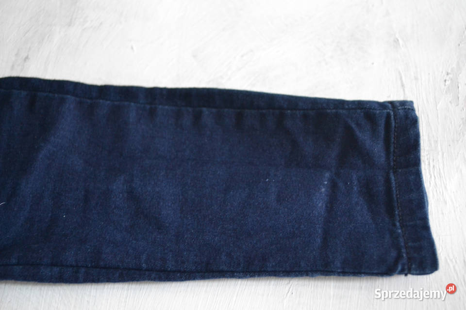granatowe spodnie z wysokim stanem S slim fit niebieski Warszawa