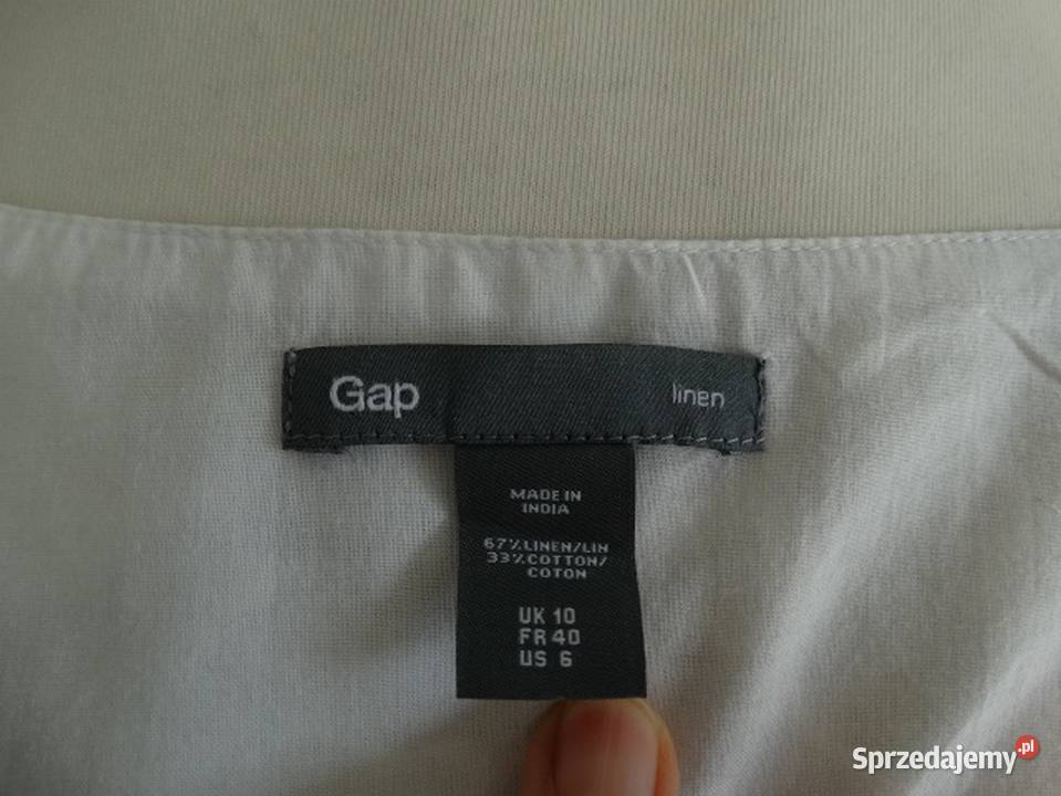 Sukienka GAP Lniana Len Bawełna Kremowa Modny Łomża