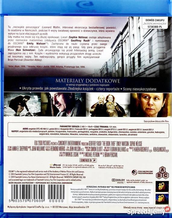 ZŁODZIEJKA KSIĄŻEK SOPHIE NELISSE BLURAY wielkopolskie Kalisz