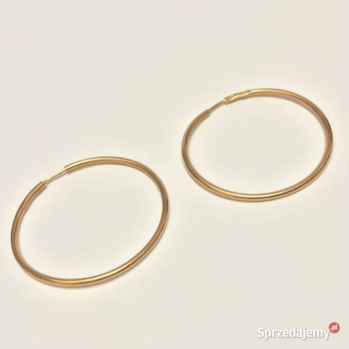 Złote KOLCZYKI 585 14K cudowne KOŁA różowe ZŁOTO mazowieckie Warszawa