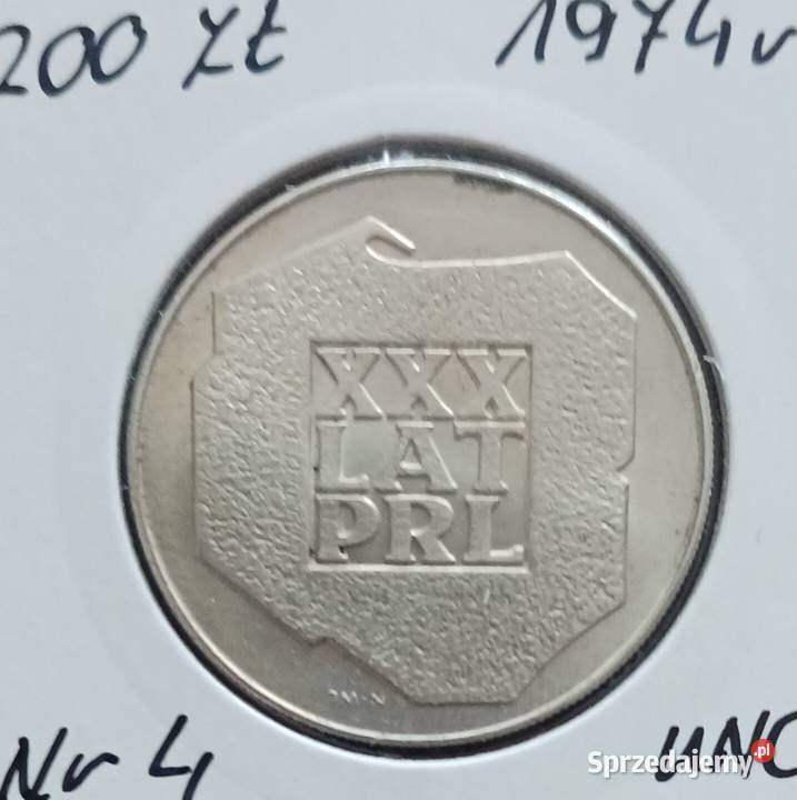 200 XXX Lat PRL 1974 r Mapka 4 mennicze Konin